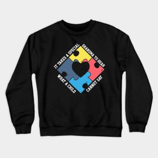 Autism Grandma Puzzle Piece Crewneck Sweatshirt